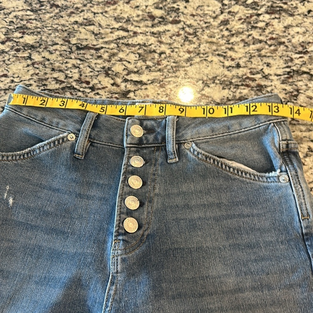 We The Free People Dylan Button Fly High Rise Cropped Bootcut Jeans size 25 d34 - Picture 8 of 11
